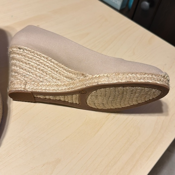NWOT J. CREW CANVAS ESPADRILLE WEDGE SHOES SIZE 9.5 COLOR FLAX - Picture 5 of 11